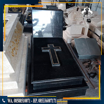 Makam Trap Dua Custom Granit Black Gold