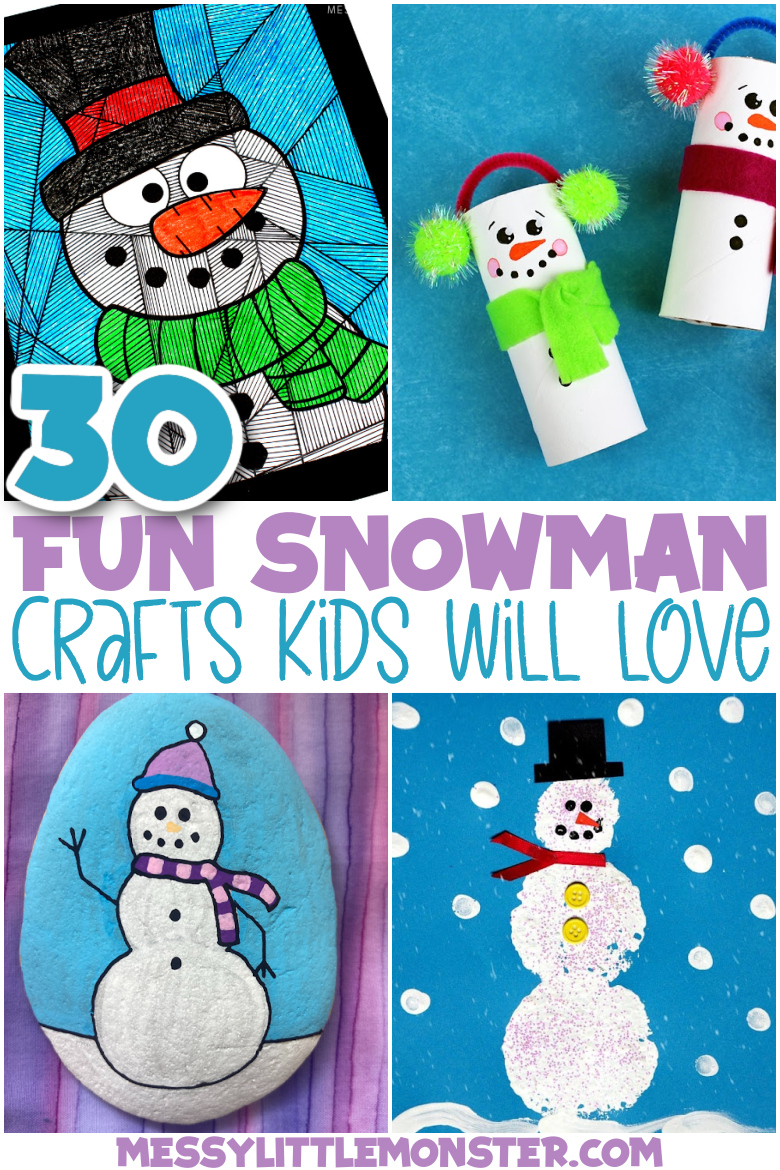 Cute & Easy Snowman Craft Ideas For Kids - Messy Little Monster