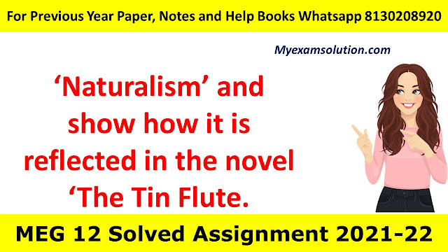 Write a detailed note on ‘Naturalism’ and show how it is reflected in the novel ‘The Tin Flute.