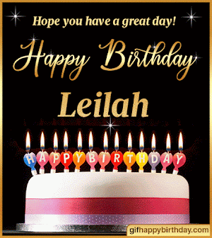 ▷ Wish Happy Birthday GIFs with Name Leilah