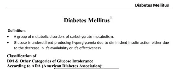 تعريف مرض السكري pdf