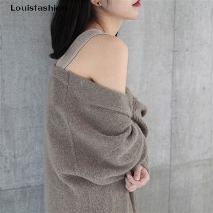 [ louisfashion.vn ] [Louisfashion] Cardigan Sweater Women Long Over The knee Loose Thick Coat Autumn Winter Jacket New Stock
