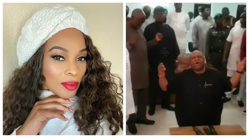 These men are thinking from their Stomach- Actress Georgina Onuoha reacts to the Praise and worship of Davido's Uncle with his friends