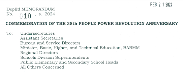 How Schools Will Commemorate the Edsa People Power Revolution