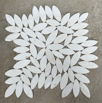 Bianco Thassos White Flower Flat Pebble Mosaic