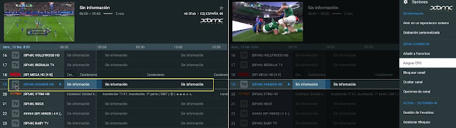asignar canales epg tivimate