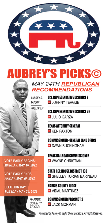 Tuesday, May 24, 2022, Republican Party Primary Runoff Election Endorsements