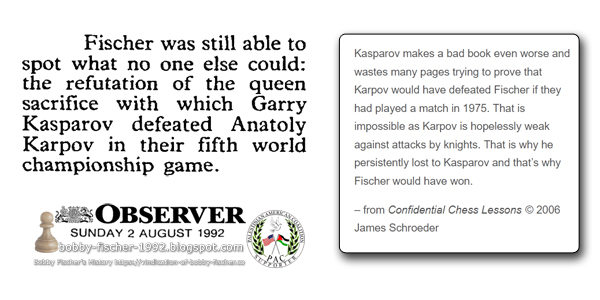 Bobby Fischer's Refutation of Kasparov Queen Sacrifice