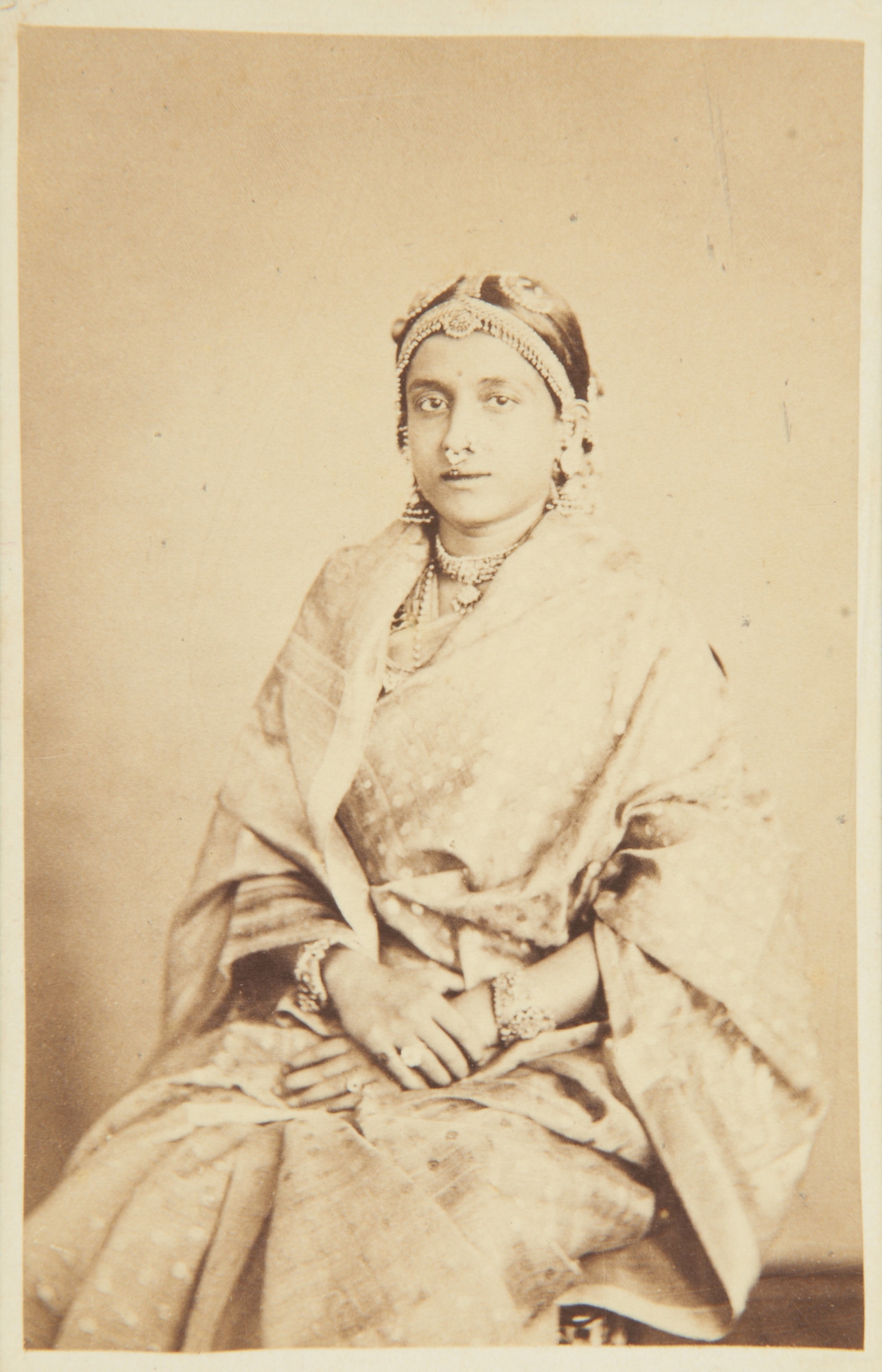 Kalyanikutty Ammachi (wife of the Maharaja (King) of Travancore - Ayilyam Thirunal Rama Varma), Kerala (Travancore), India | Rare & Old Vintage Photos (1868)