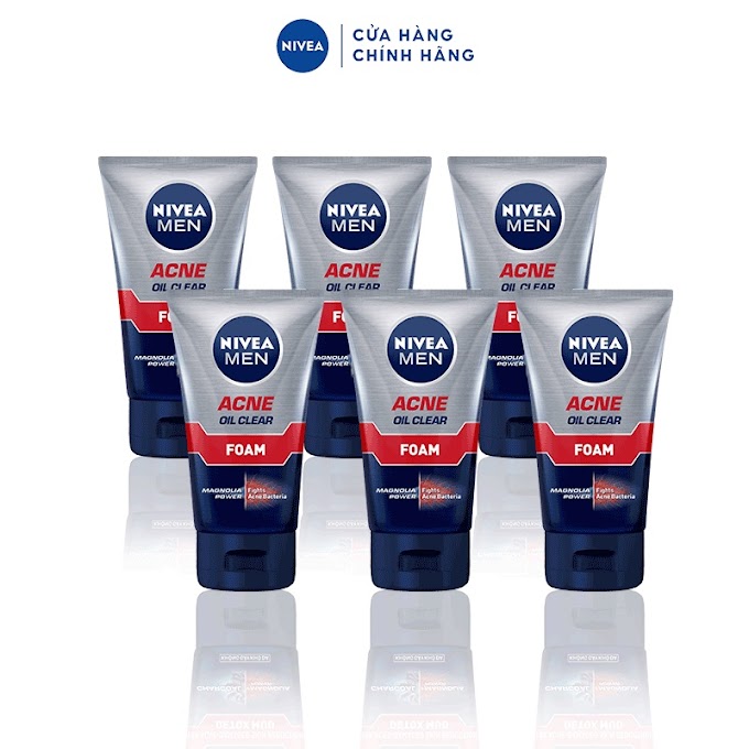 Mall Shop [ nivea.officialstore ] Bộ 6 Sữa rửa mặt Nivea Men giúp ngăn ngừa mụn (100g) - 82378