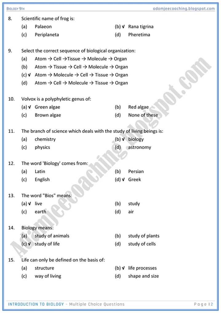 introduction-to-biology-mcqs-biology-9th