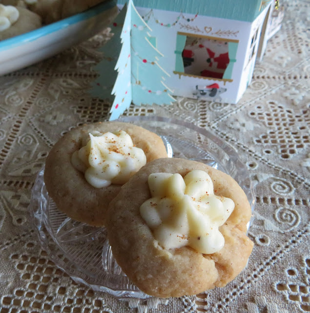 Eggnog Thumbprint Shortbread Cookies