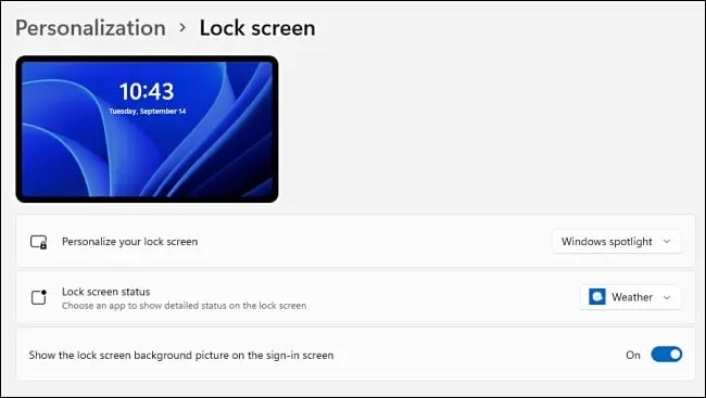 Windows 11 Lock Screen Personalization