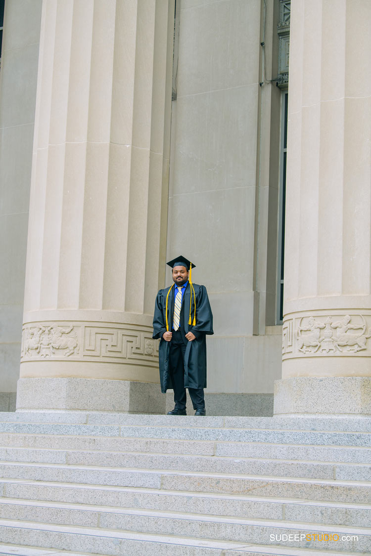 University of Michigan College Graduation Pictures for International Students on Campus by SudeepStudio.com Ann Arbor College Graduate Portrait Photographer