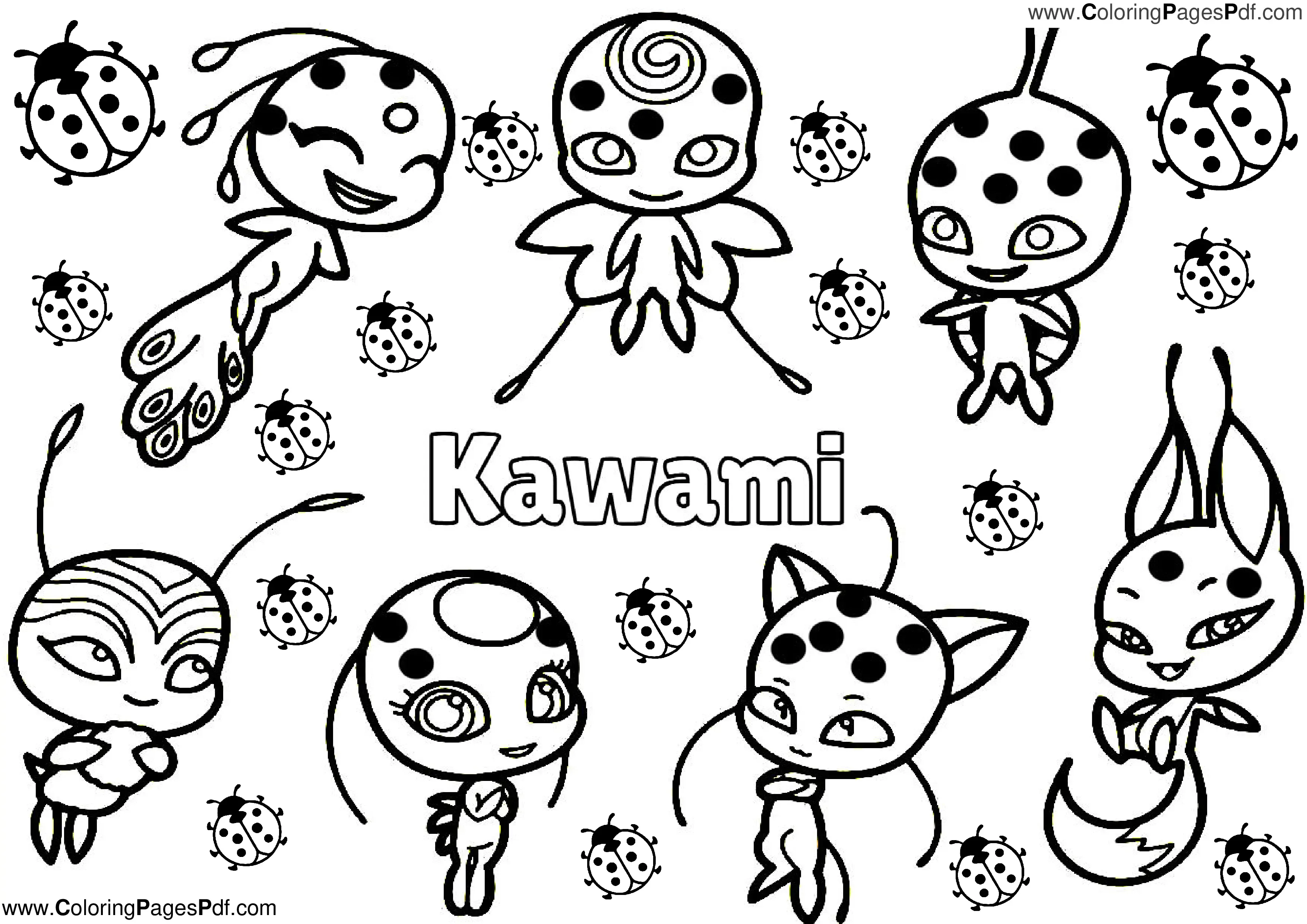 Kwami miraculous ladybug coloring pages