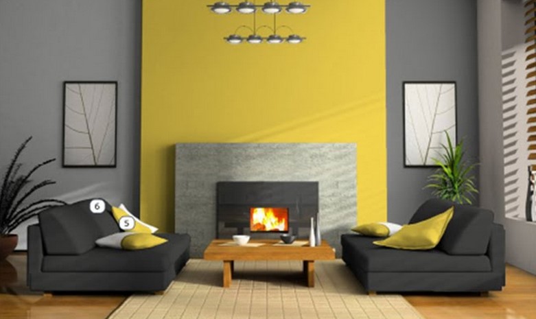colour combination with yellow living room