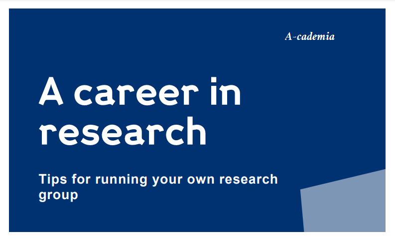 A career in Research : Tips for running your own research group