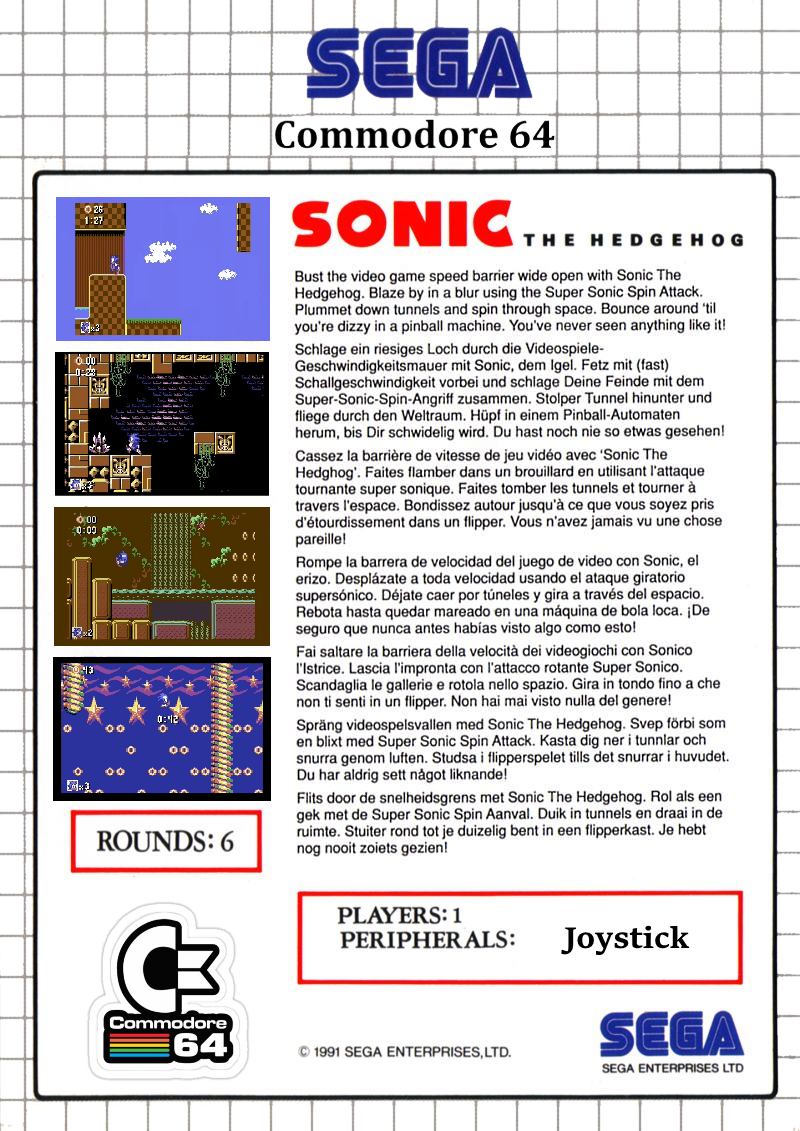 Sonic the Hedgehog für den C64 | SEGA auf Commodore | Fan Port als Free Download