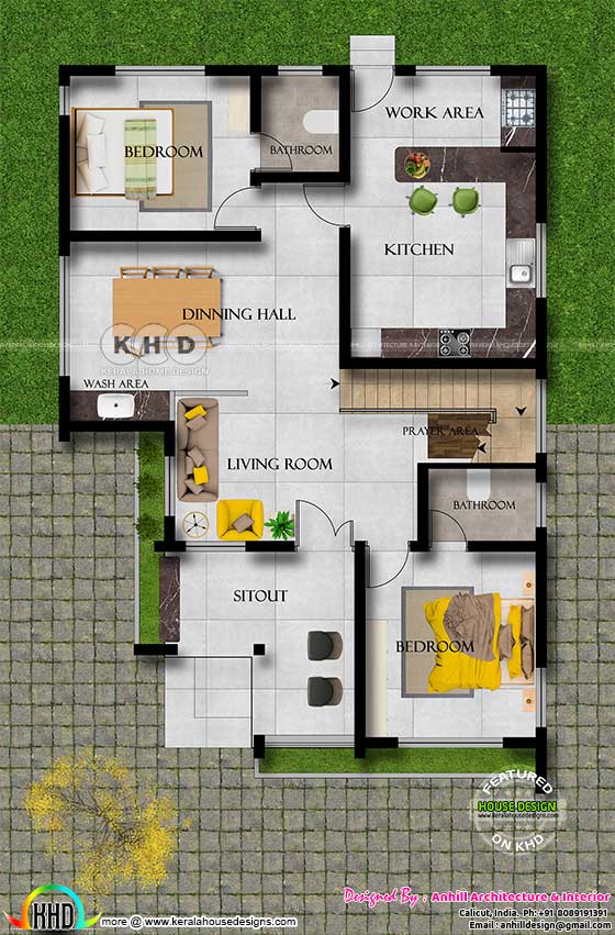 3d floor plan by An Hill Architecture