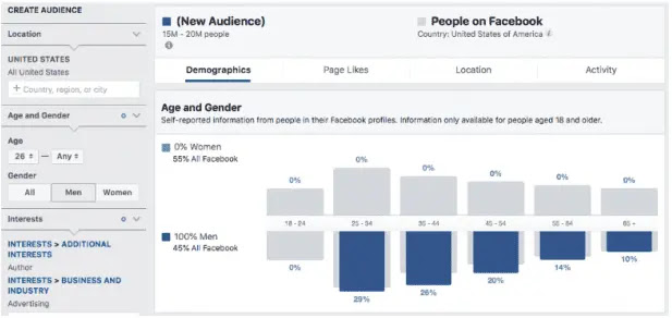 Información de la audiencia de Facebook