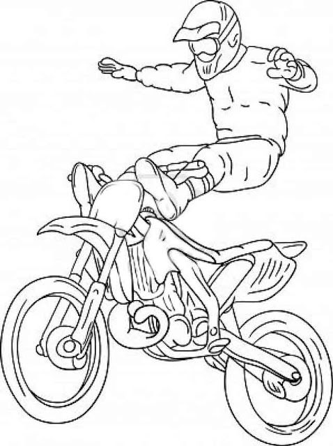 Downloadable Motocross Coloring Pages for Kids