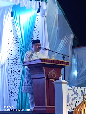 Wakil Bupati Kabupaten Kepulauan Anambas, Wan Zuhendra saat menyampaikan sambutan dalam perhelatan Musabaqoh Tilawatil Qur'an ke - VII Kecamatan Siantan