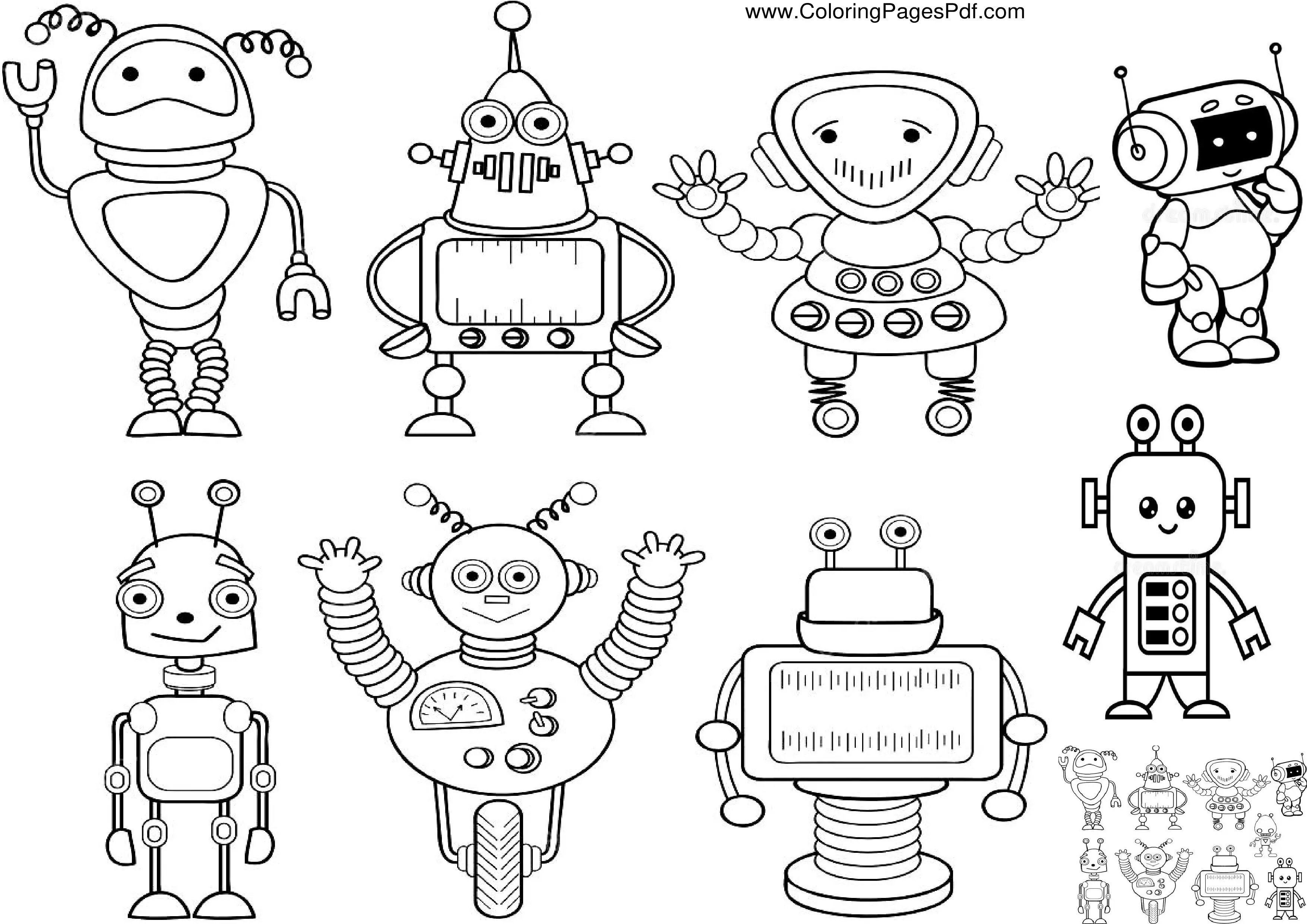 Robot coloring pages pdf