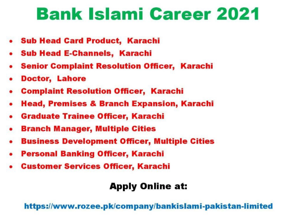 Bank Islami Jobs 2021 – Latest Banking Jobs 2021