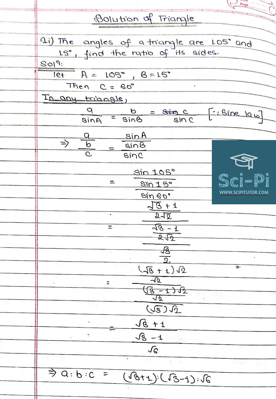 Solutions of Triangle Basic Mathematics Grade 11 Solutions