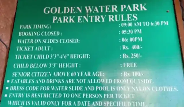 Golden Water Park Tickets