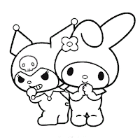 Kuromi and My Melody coloring page
