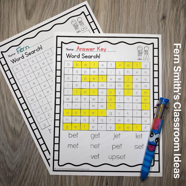 Click Here to Download The New & Improved -et Word Family Spelling Unit to Use in Your Classroom Today!