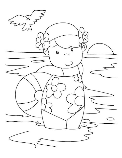Free swimming coloring pages