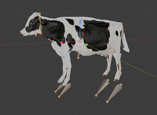 Cow animal 3d model free blender IK free fbx low poly