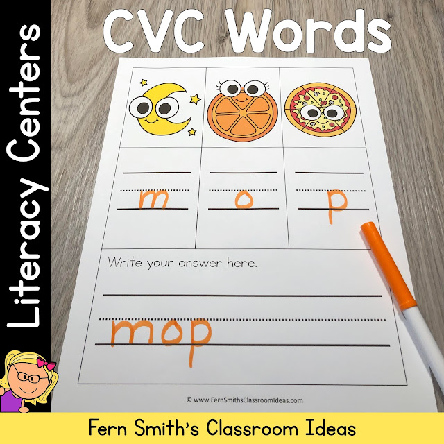 Grab This CVC Words - Centers and Worksheets for Mystery CVC Words Resource For Your Class Today!