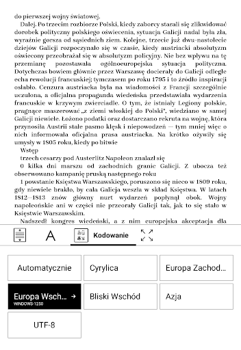 PocketBook InkPad Lite – ręczne ustawienie kodowania pomaga rozwiązać problem z wyświetlaniem polskich znaków w pliku TXT