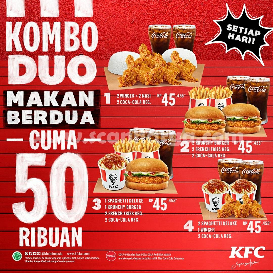 KFC COMBO DUO Ada Pilihan Baru - Harga Promo KOMBO Masih Rp. 50.000