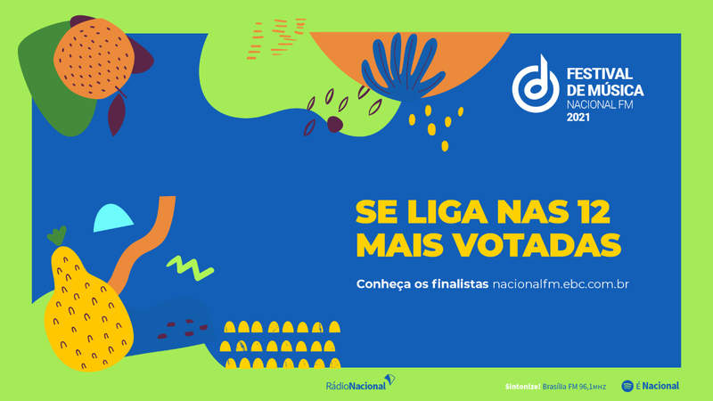 A Rádio Nacional de Brasília FM divulga nesta sexta-feira (5) as 11 músicas finalistas do Festival de Música 2021. O anúncio será às 17h na abertura do programa Espaço Arte. No mesmo dia e horário, as músicas já estarão disponíveis para votação no site do Festival e passam a tocar diariamente na programação da emissora. Após o anúncio, será aberta uma nova votação na internet, que irá até as 18h do dia 27 de novembro, momentos antes do Show da Final.