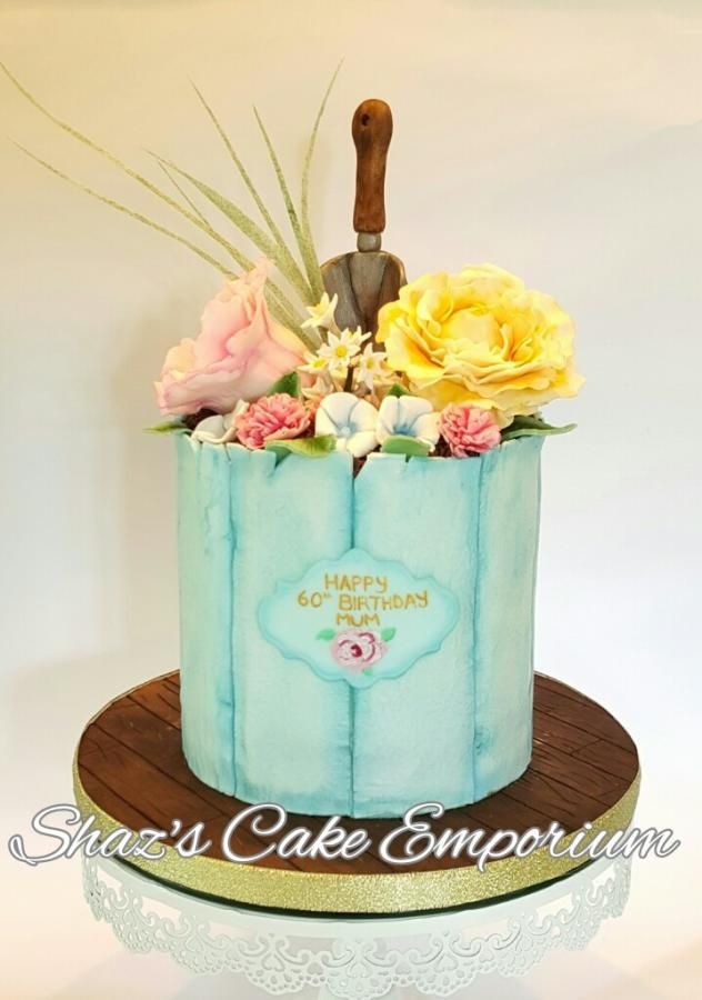 garden theme cake