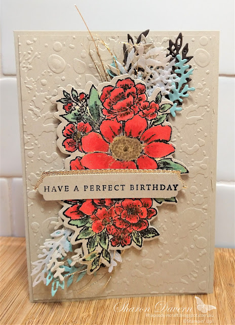 Rhapsody in craft, Poppy Parade, Bleach our image technique, Blessings of Home, Flowers of Home Dies, Blessings of Home Bundle, Stripes and Splatters 3D embossing Folder, Lovely Labels Pick a Punchm Jan-Jun Mini 2022, #colourcreationsbloghop, Stampin Blends, Stampin Up!