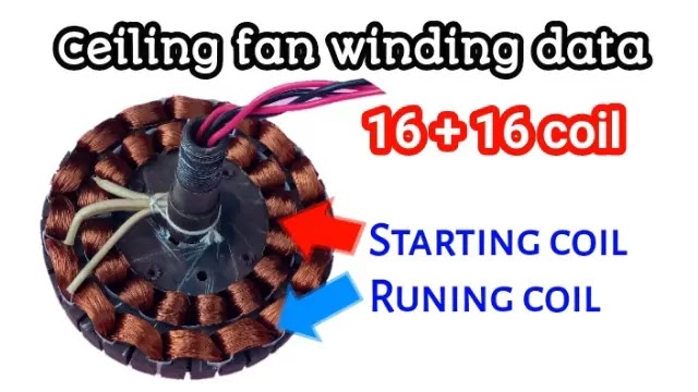  16+16 Coil/Slot Ceiling Fan Rewinding Data In Copper Wire