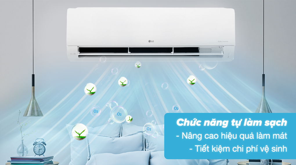 Điều hòa LG Inverter 21000 BTU V24WIN - Chức năng tự làm sạch nâng cao hiệu quả làm mát, tiết kiệm chi phí vệ sinh