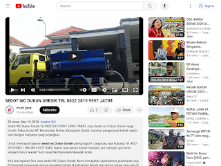 Screenshot halaman sedot WC Dukun Gresik Jawa timur di YouTube