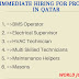 Immediate Hiring for Project in Qatar