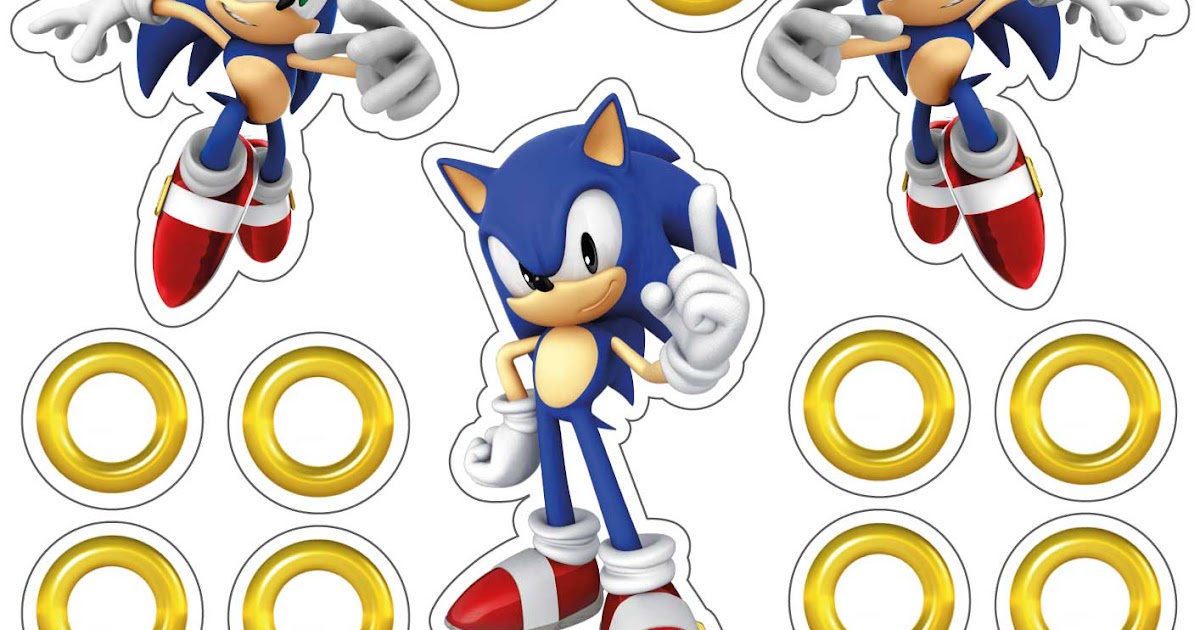 Topo de Bolo Sonic Para Imprimir