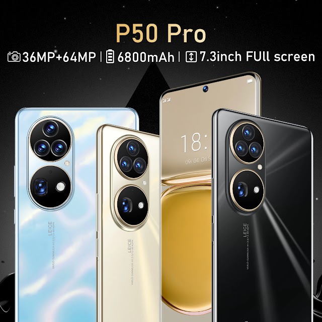 P50pro Smartphone 7.3inch 16GB+1T Android Global Version Mobile Phone 4GLTE/5G Mini CellPhone - EU plug 16GB 1T black China