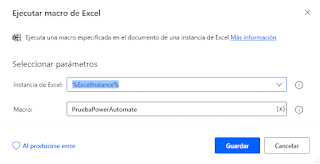 Power Automate: Ejecutar Macro en Excel