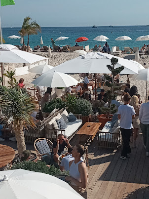 Plush private beaches on Plages De La Croisette  in Cannes.