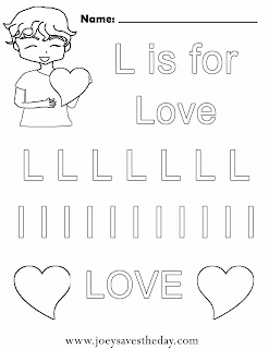 L is for Love worksheet