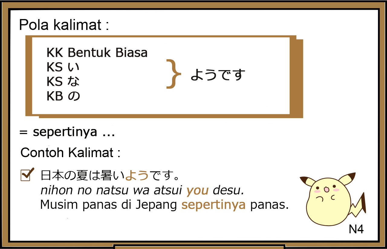 Pola Kalimat / Tata Bahasa / Bunpou / Grammar bahasa Jepang ～ようです ( ~ you desu )